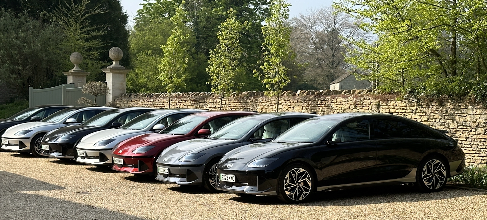 cars at a press launch