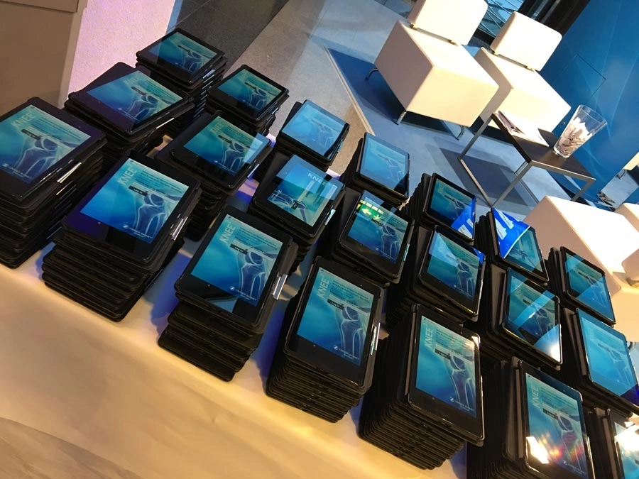 tablets on a table at a conference